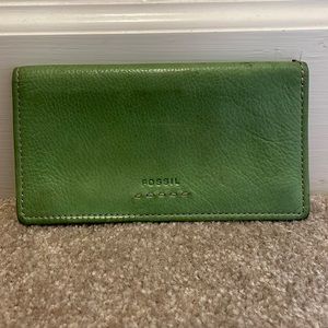 FOSSIL leather checkbook wallet